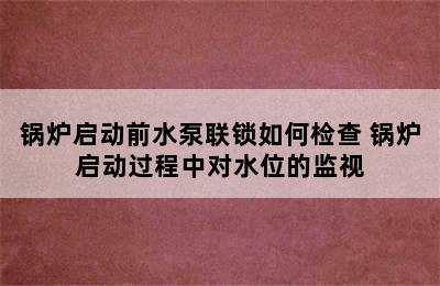 锅炉启动前水泵联锁如何检查 锅炉启动过程中对水位的监视